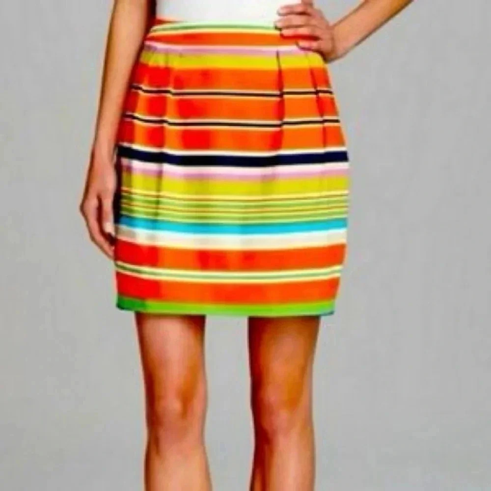 Kate Spade Chic Classic Multi Color Striped Preppy Pencil Skirt Women’s Size 4